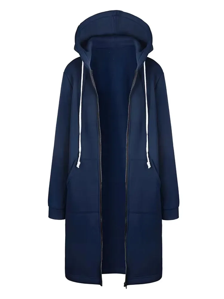 Women Autumn Winter Hooded Jackets and Sweatshirt Dresses