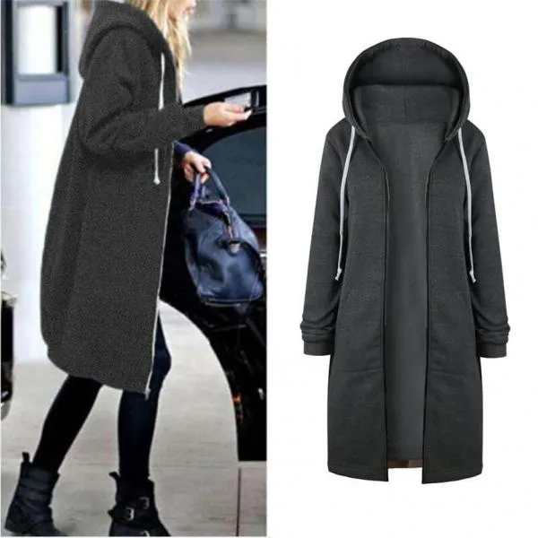 Women Autumn Winter Hooded Jackets and Sweatshirt Dresses