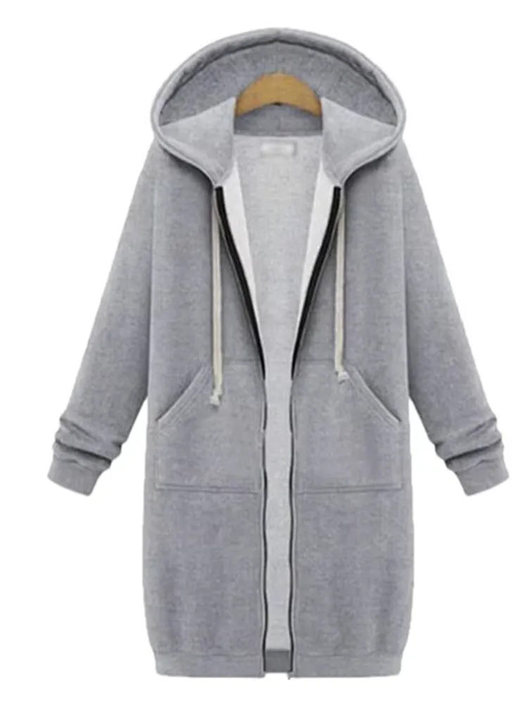 Women Autumn Winter Hooded Jackets and Sweatshirt Dresses