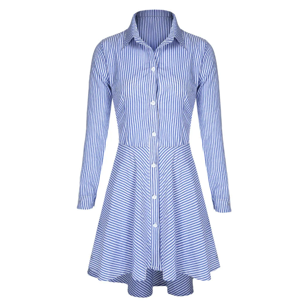 Women Autumn Winter Office Dresses Sexy Long Sleeve Striped Short Mini vestidos Female Casual Party Office Dress S-XL