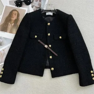 Women's Black Elegant Cropped Jacket | Vintage