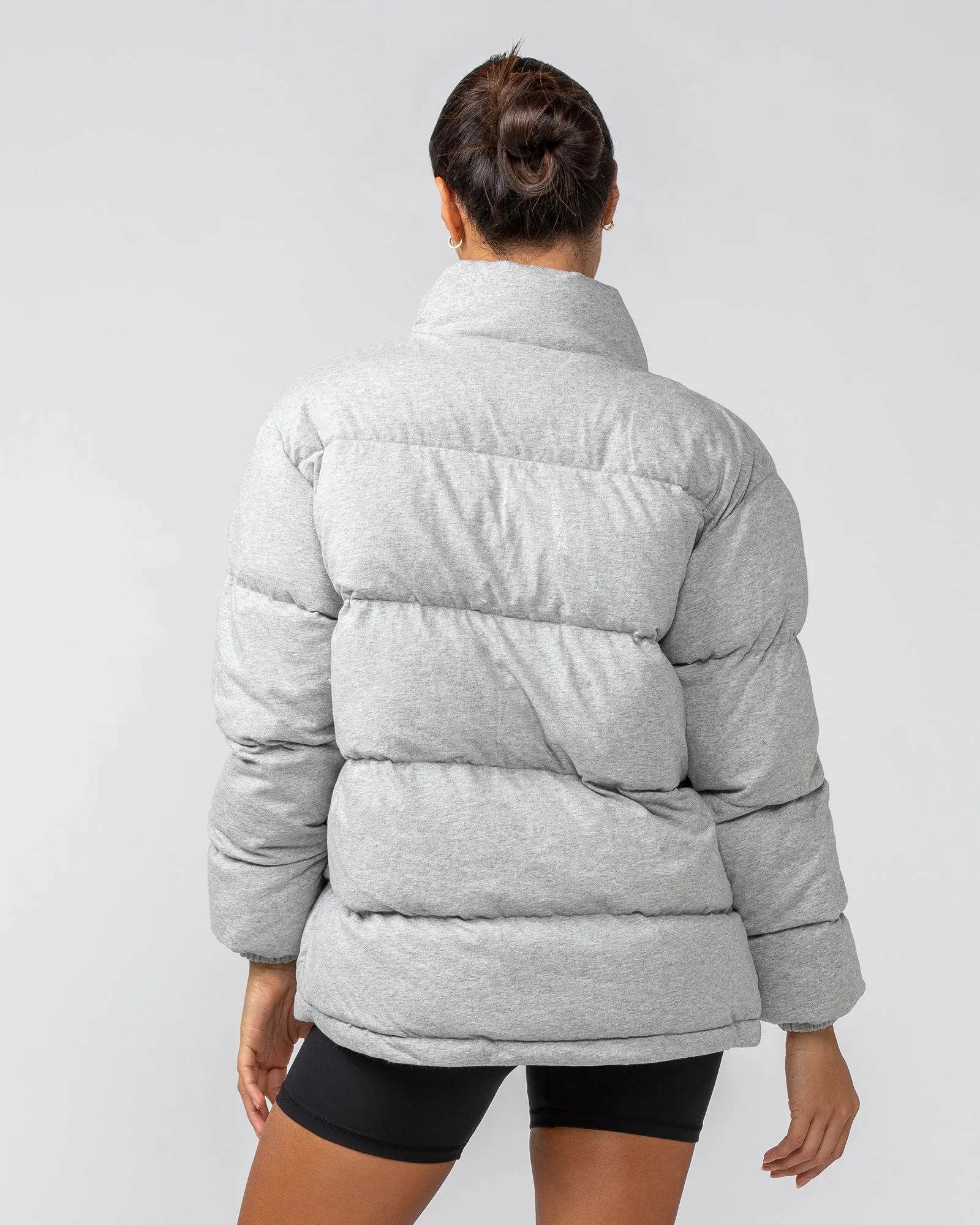 Womens Muse Oversized Puffer Jacket - Light Grey Marl