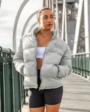 Womens Muse Oversized Puffer Jacket - Light Grey Marl