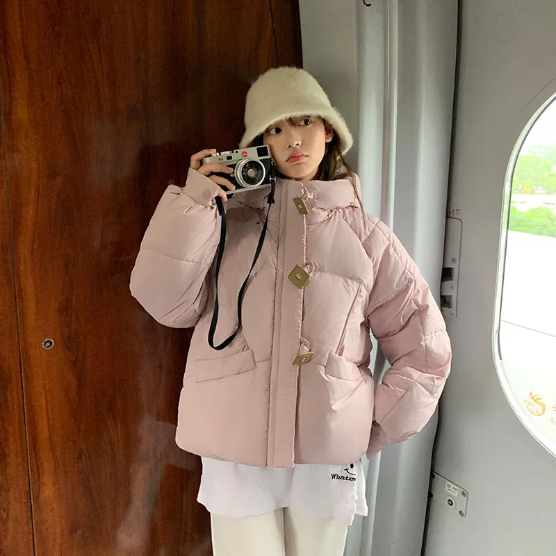 Women's Relaxed-Fit Quilted Puffer Jacket with Toggle Button