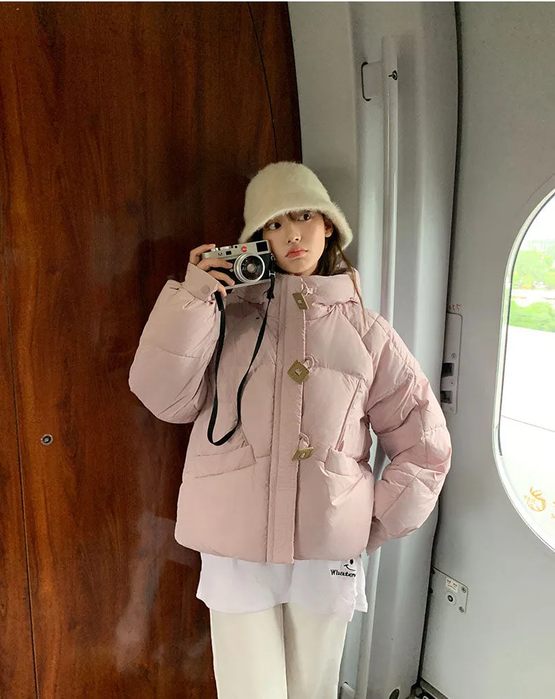 Women's Relaxed-Fit Quilted Puffer Jacket with Toggle Button