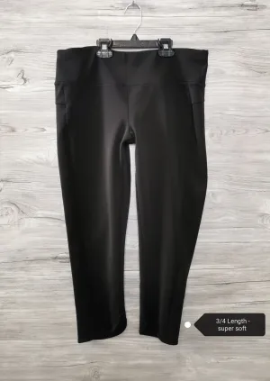 WOMENS SIZE LARGE - Athletic Works, Black Yoga Pants EUC B18