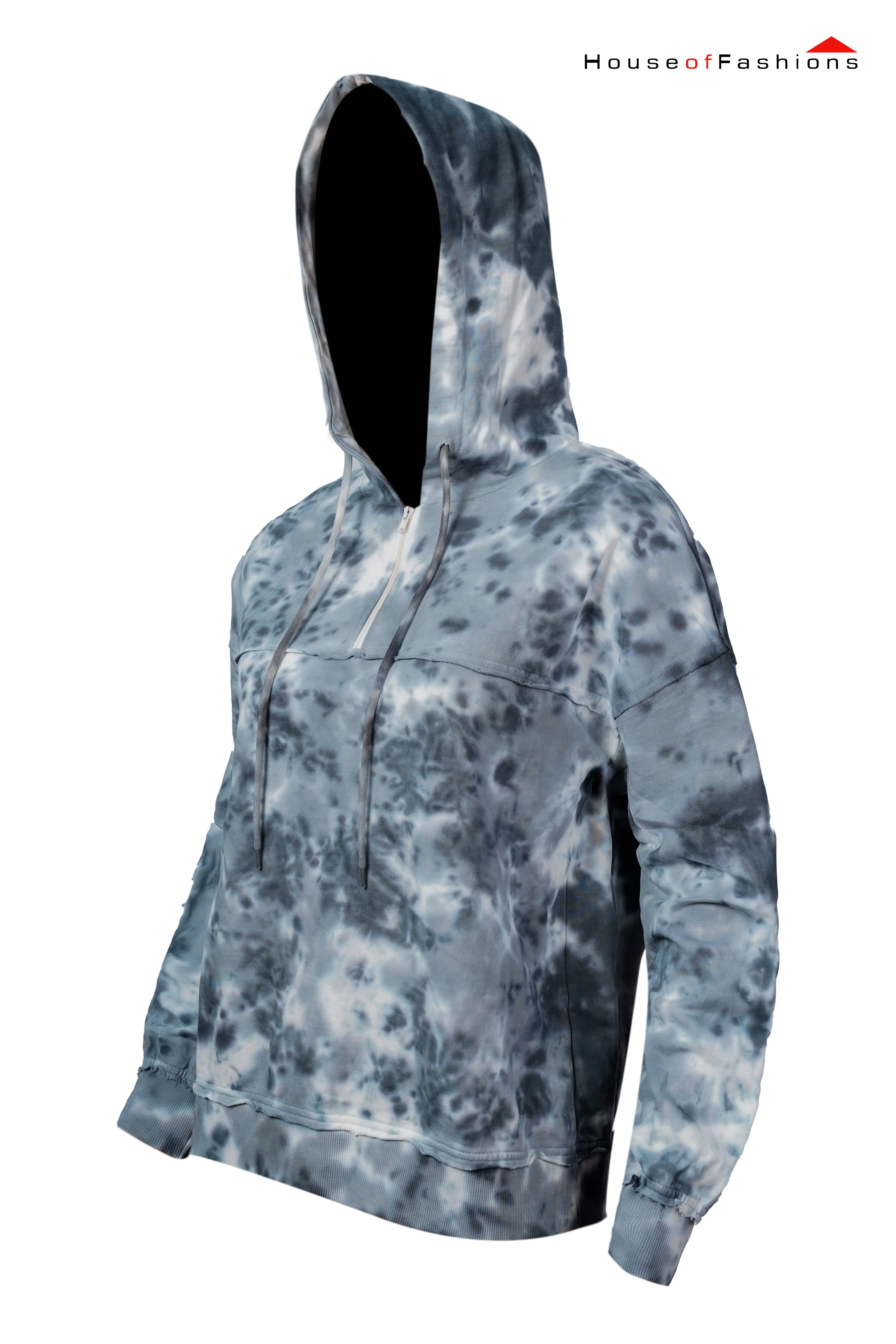 Women's Tie-Dye Hoodie – Long Sleeve Pullover Sweatshirt, Lightweight Hooded Top for Winter