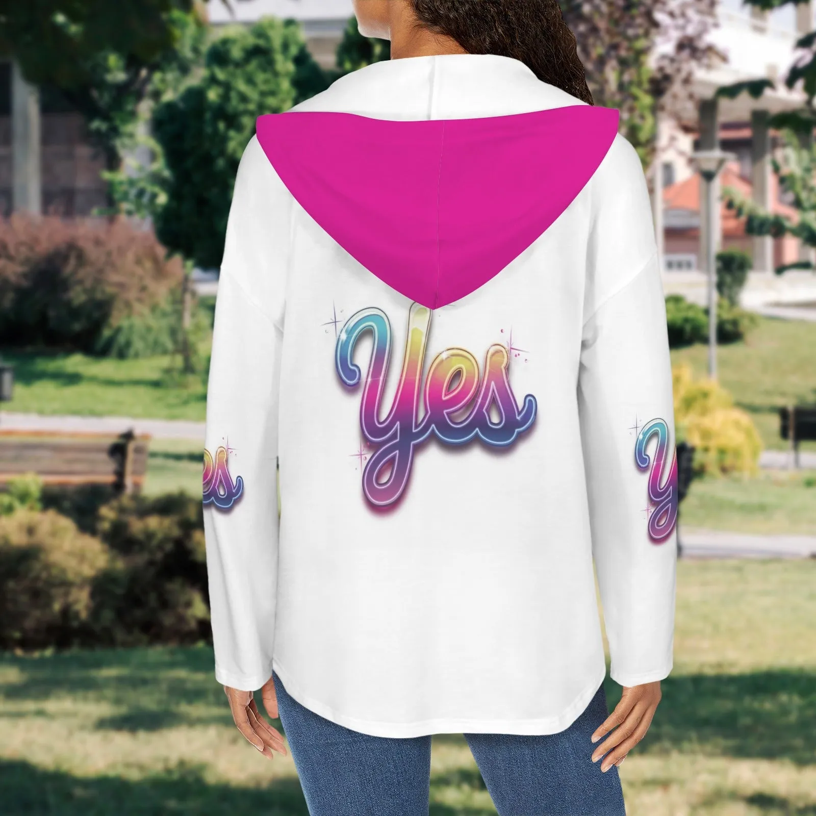 Women's V Neck Long Sleeve Drawstring Pocket Pullover Hoodies