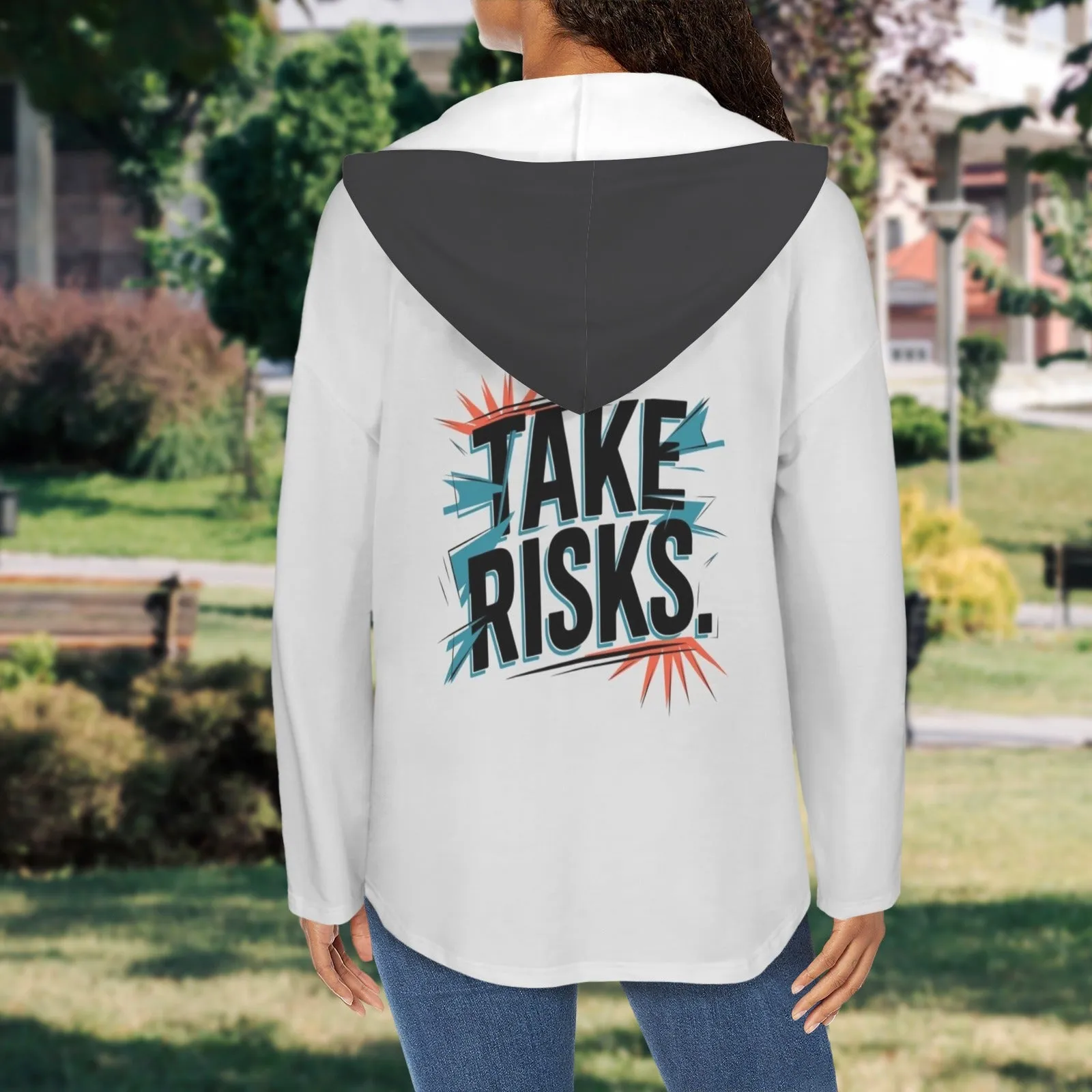 Women's V Neck Long Sleeve Drawstring Pocket Pullover Hoodies