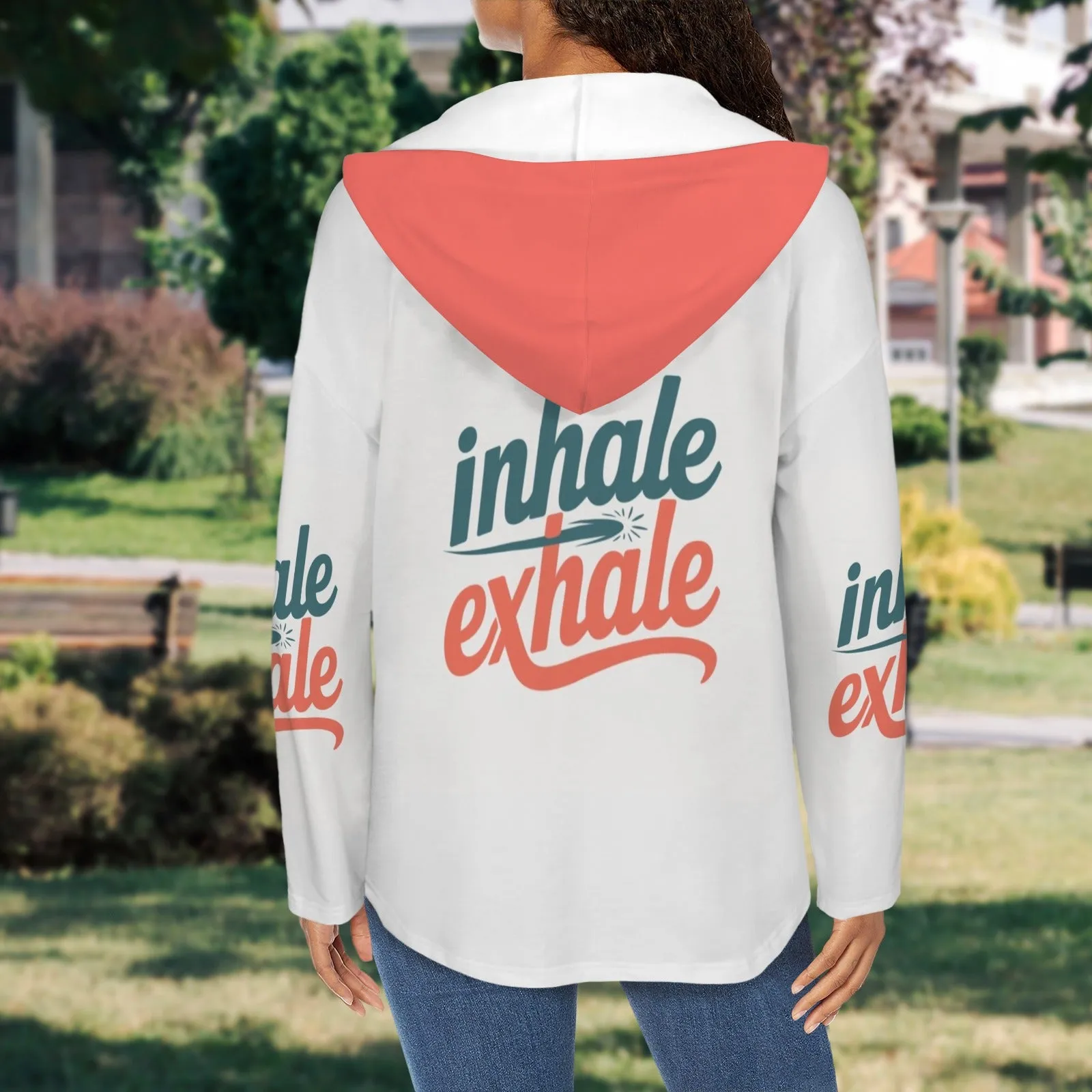 Women's V Neck Long Sleeve Drawstring Pocket Pullover Hoodies