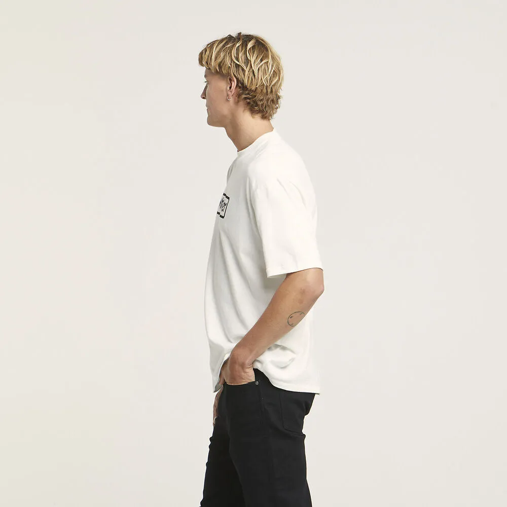 Wrangler Border Tee Vintage Mens White