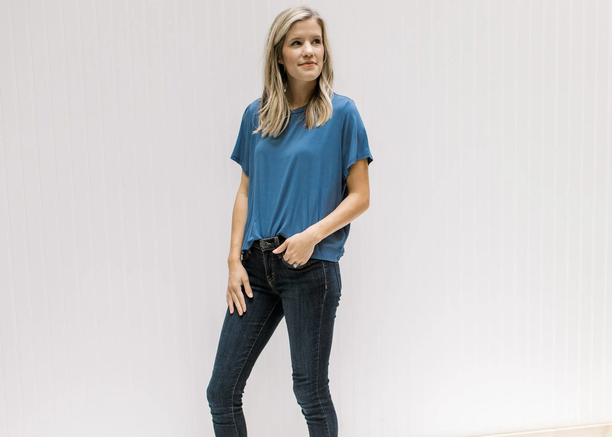 X Indigo Slightly Cropped Tee