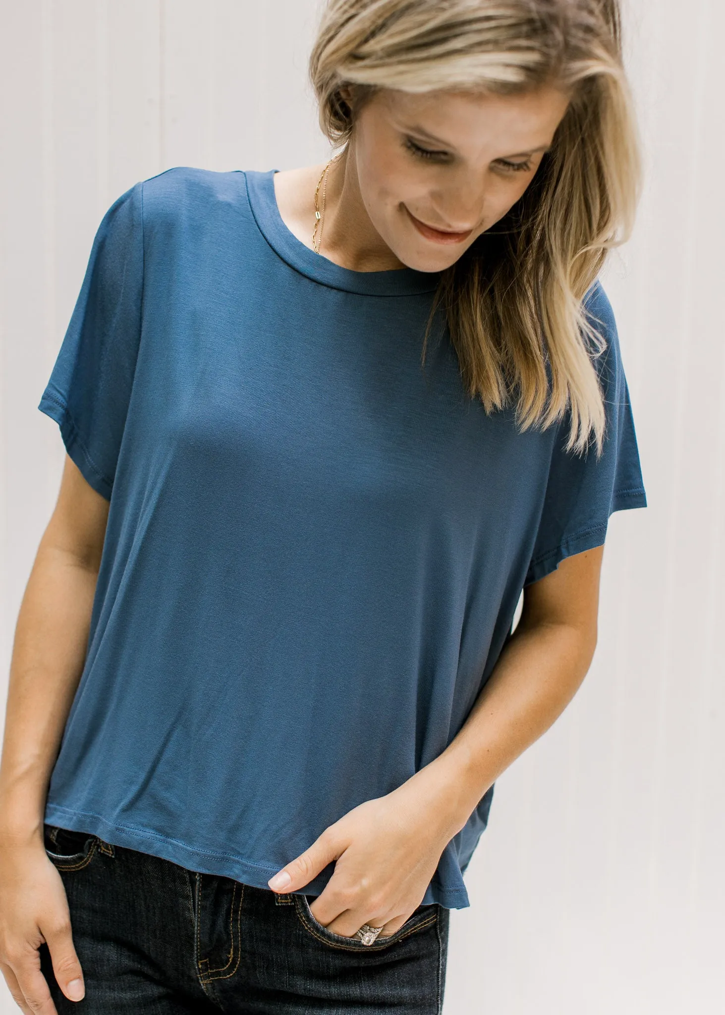 X Indigo Slightly Cropped Tee