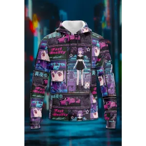 Y2K Classic Cut Full Zip Hoodie for Men with Kangaroo Pocket