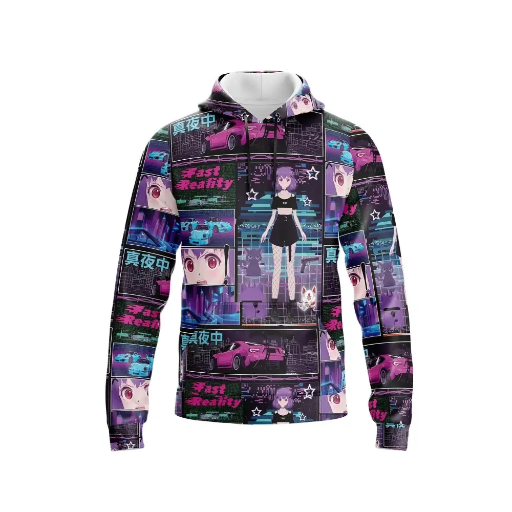 Y2K Classic Cut Full Zip Hoodie for Men with Kangaroo Pocket