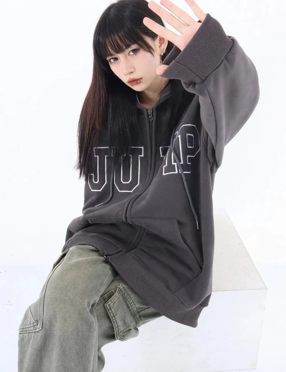 Y2K Jump Zip Up Hoodie