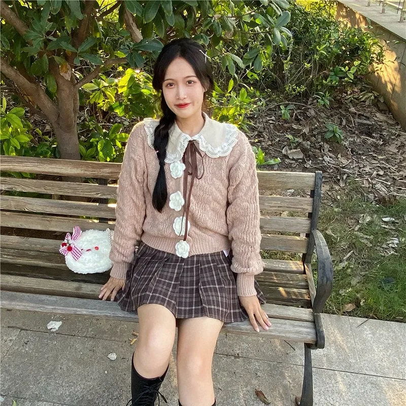 Y2K Preppy Style High Waist Pleated Plaid Skirt