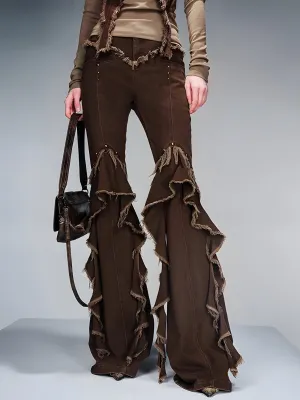 Y2K Ruffled Flare Jeans