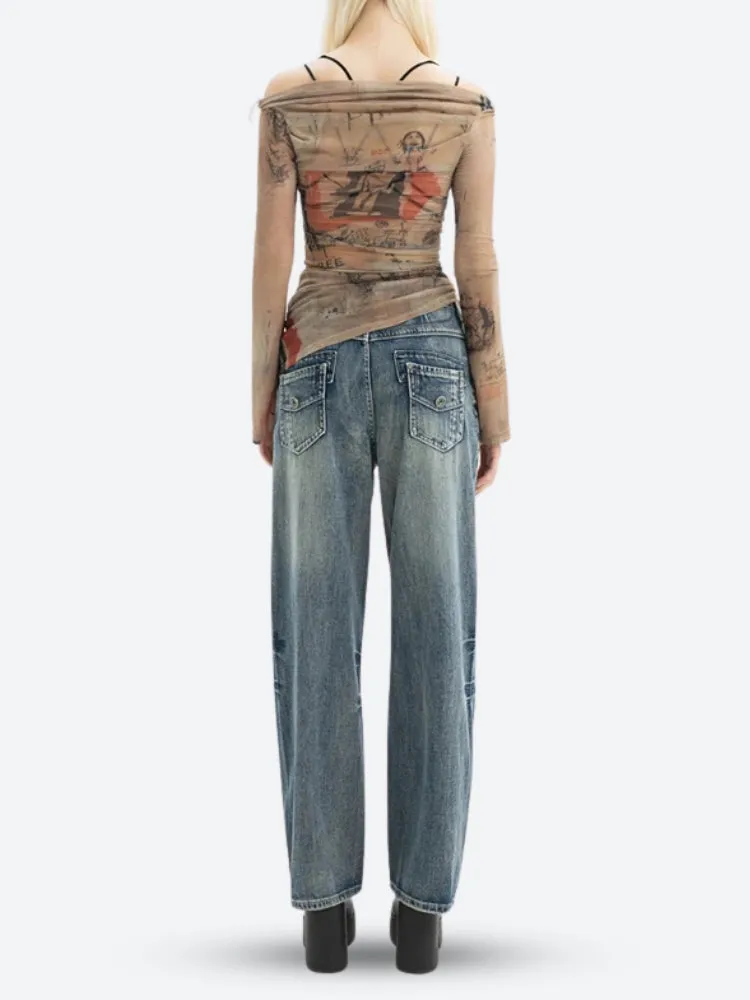 Y2K Straight Leg Denim Jeans