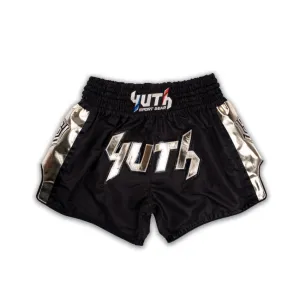 Yuth Hologram Black / Gold Muay Thai Shorts