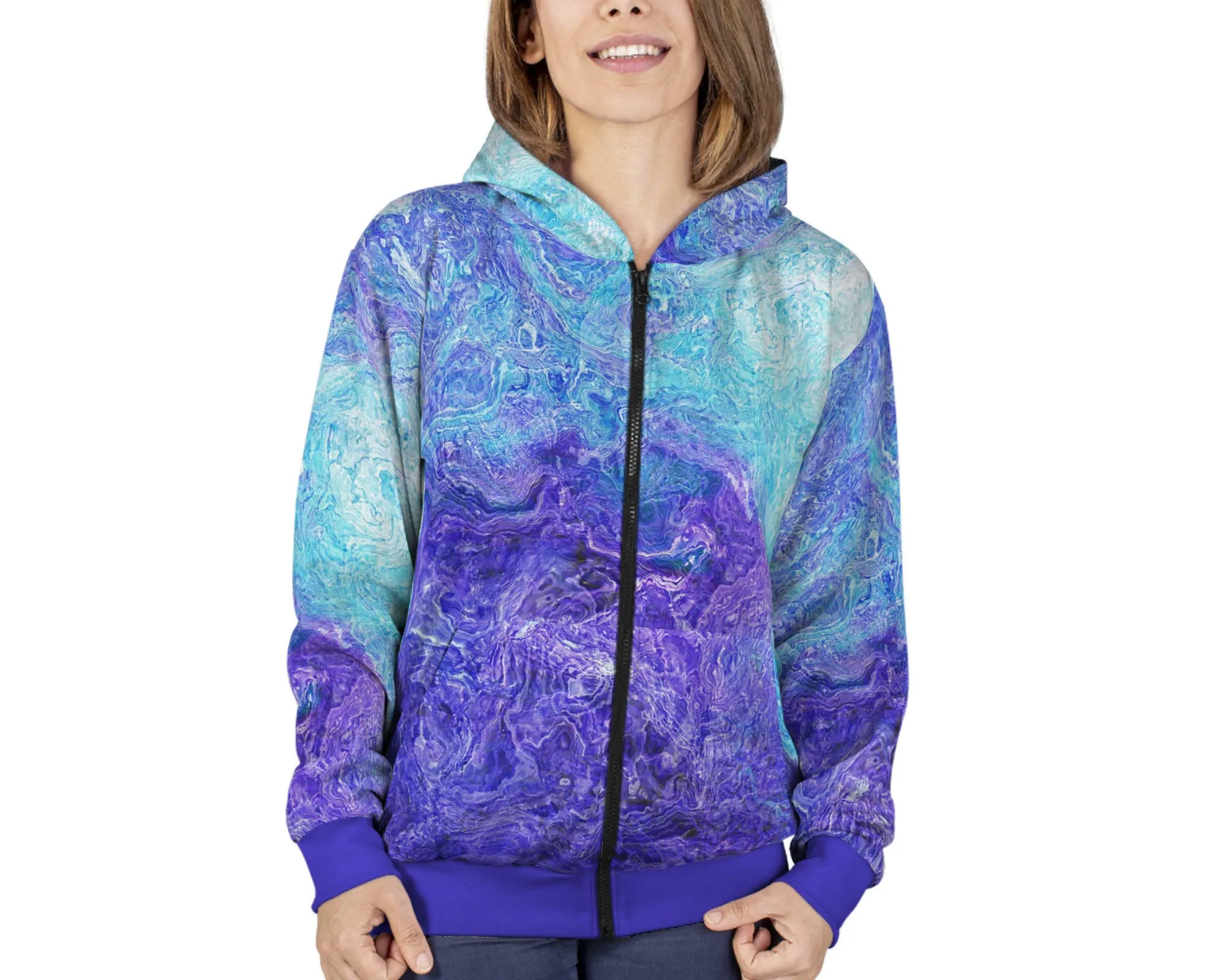 Zip Hoodie, Blue Movement