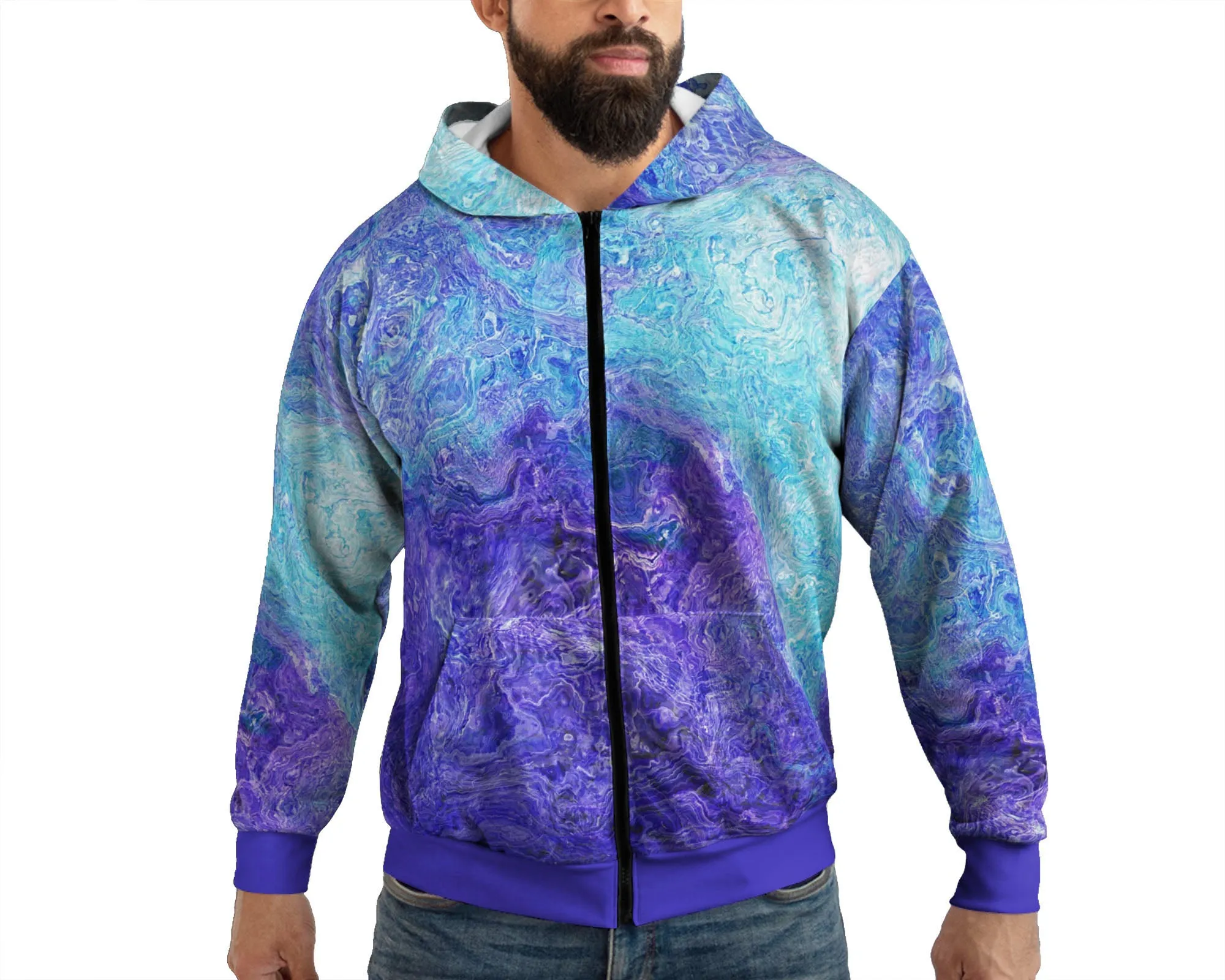 Zip Hoodie, Blue Movement