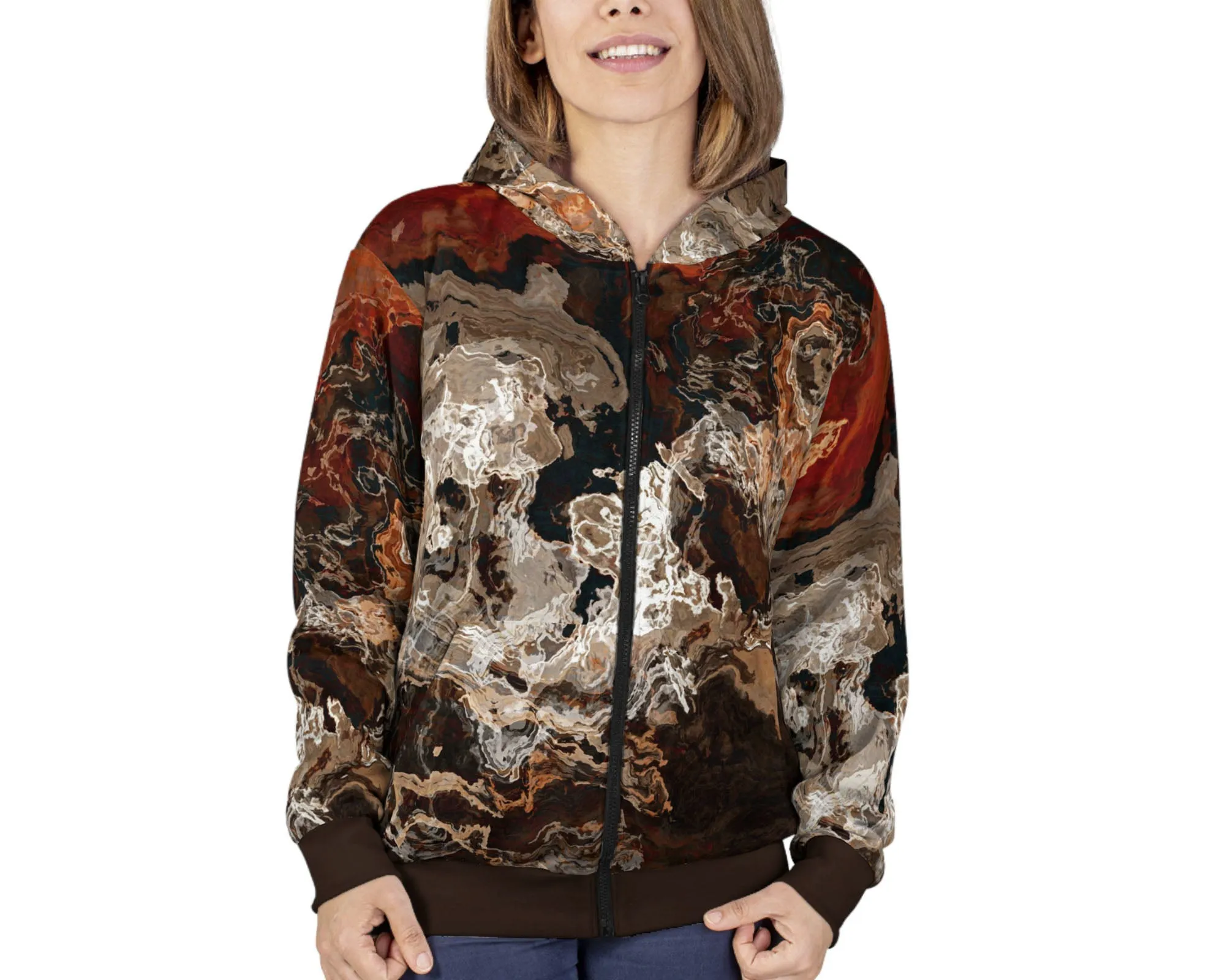 Zip Hoodie, Hammered Copper